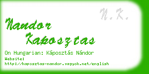 nandor kaposztas business card